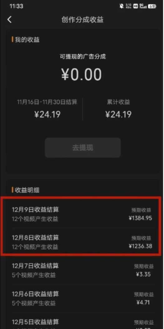 最新撸视频号作创者益收课程,测通了视频号分成计划,一天百来块