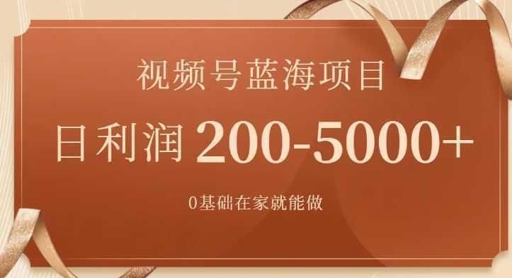 视频号蓝海项目,0基础在家也能做,日入200-5000+【附266G资料】