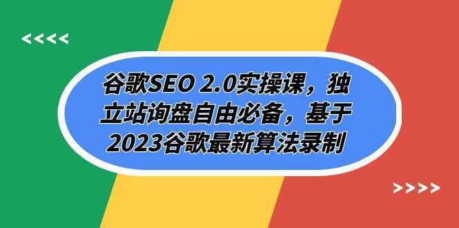谷歌SEO 2.0实操课,独立站询盘自由必备,基于2023谷歌最新算法录制