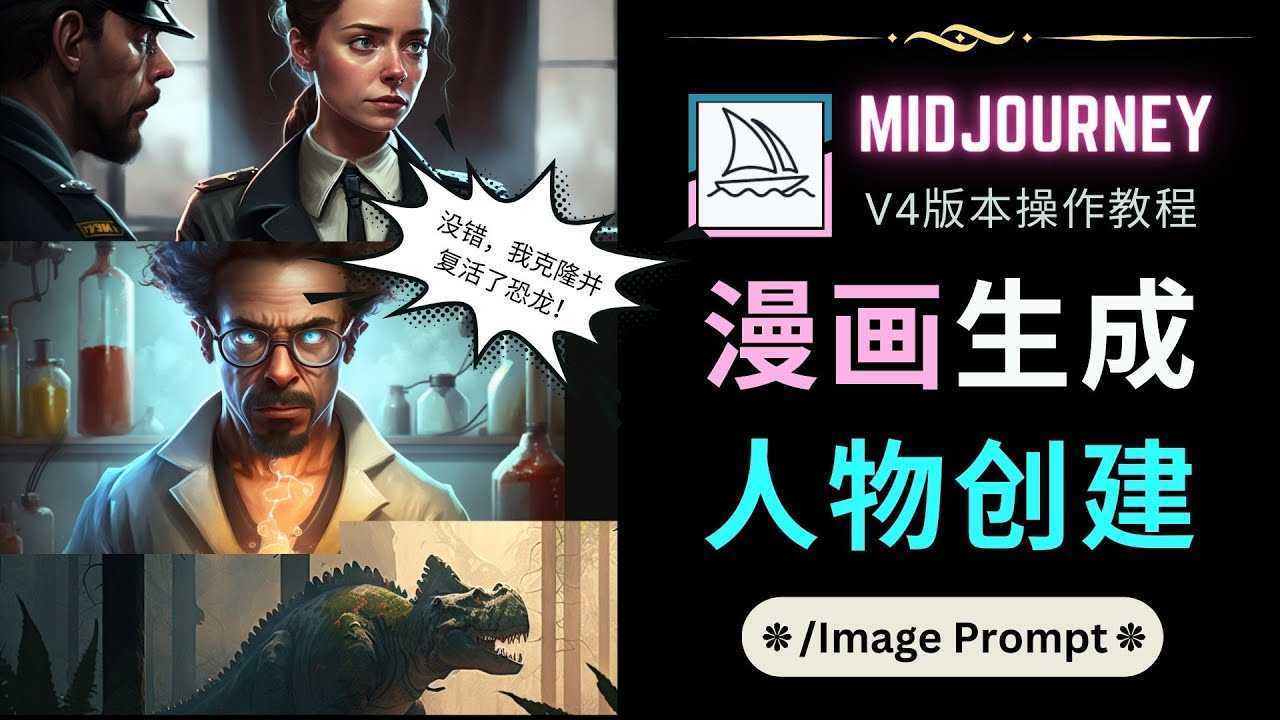 Midjourney V4版本操作教程:2个简单参数,完成漫画生成,人物创建