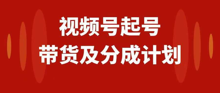 视频号快速起号,分成计划及带货,0-1起盘、运营、变现玩法,日入1000+