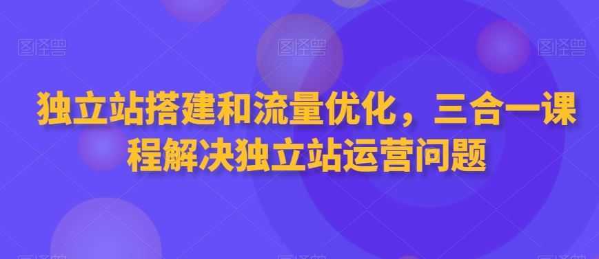 独立站搭建和流量优化,三合一课程解决独立站运营问题
