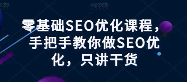 零基础SEO优化课程,手把手教你做SEO优化,只讲干货