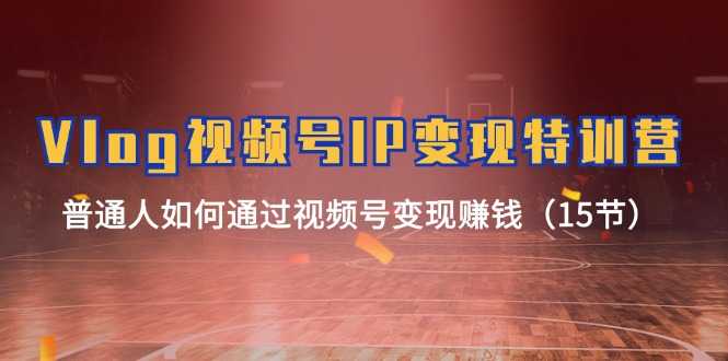 Vlog 视频号IP变现特训营,普通人如何通过视频号变现赚钱