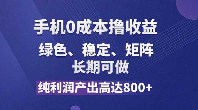 纯利润高达800+,手机0成本撸羊毛,项目纯绿色,可稳定长期操作!