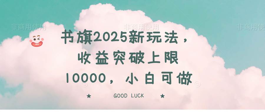 书旗2025新玩法,收益突破上限10000,小白可做