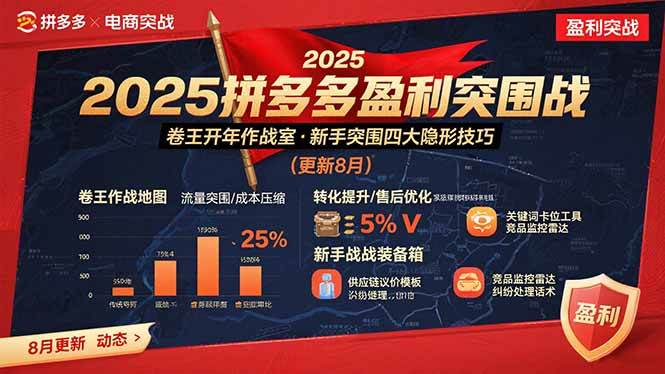 2025拼多多盈利突围战:卷王开年作战室,新手突围四大隐形技巧(更新8月)