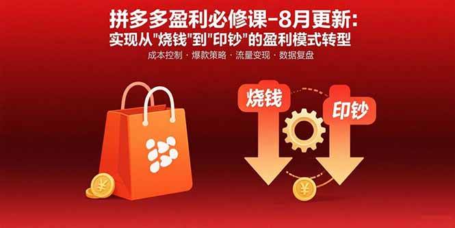 拼多多盈利必修课-8月更新:突破运营瓶颈 实现从烧钱到印钞的盈利模式转型