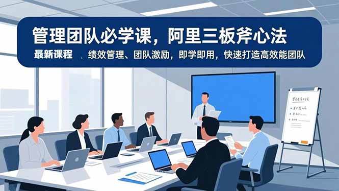 管理团队必学课,阿里三板斧心法、绩效管理、团队激励,即学即用,快速打造高效能团队