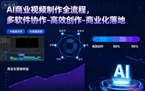 AI商业视频制作全流程2期,多软件协作-高效创作-商业化落地
