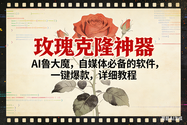 玫瑰克隆神器,ai鲁大魔,自媒体必备,一键爆款,详细使用教程