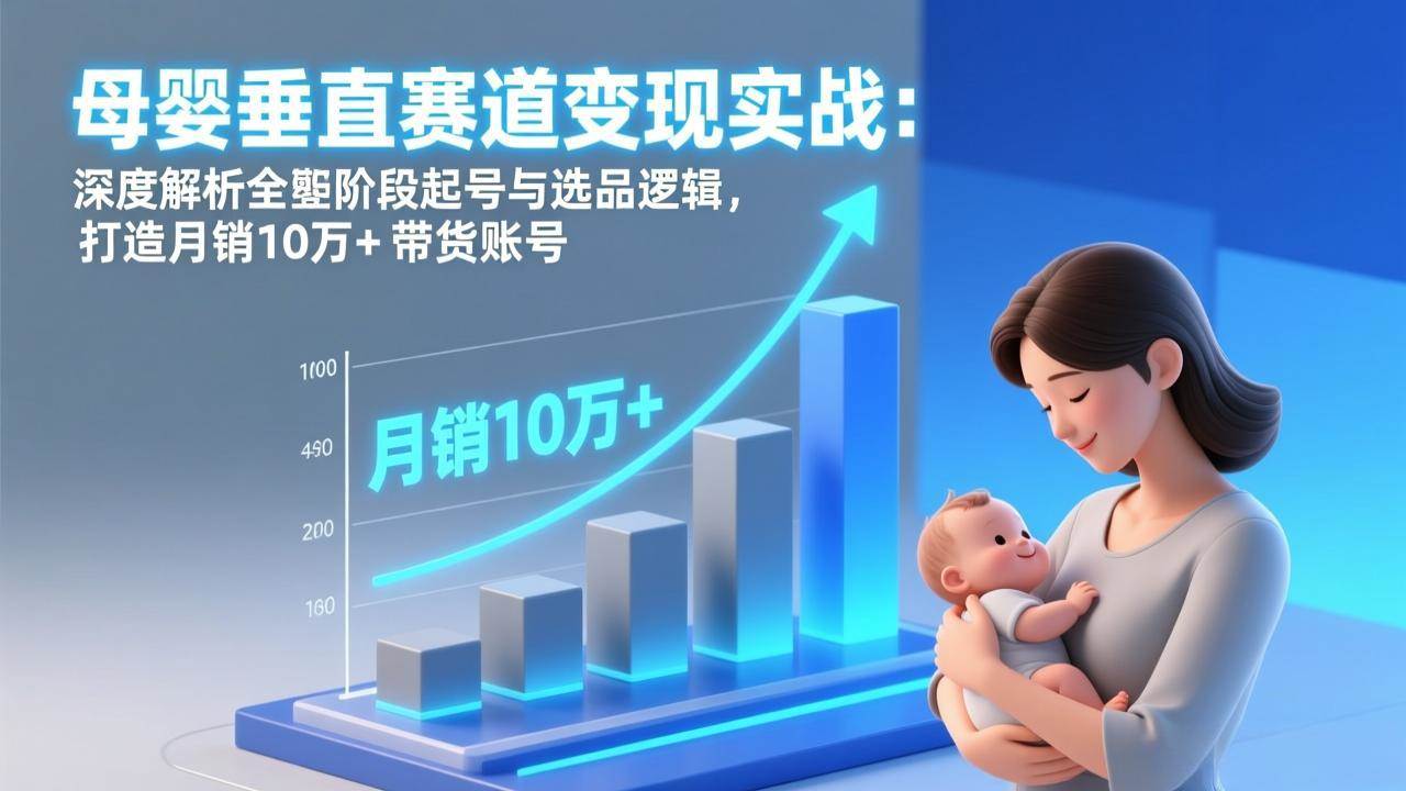 母婴垂直赛道变现实战:深度解析三大阶段起号与选品逻辑,打造月销10万+带货账号