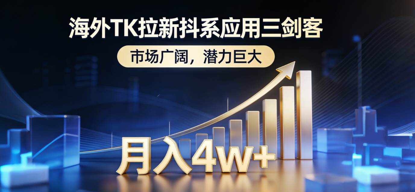 海外TK拉新抖系应用三剑客,市场广阔,潜力巨大,月入1w+