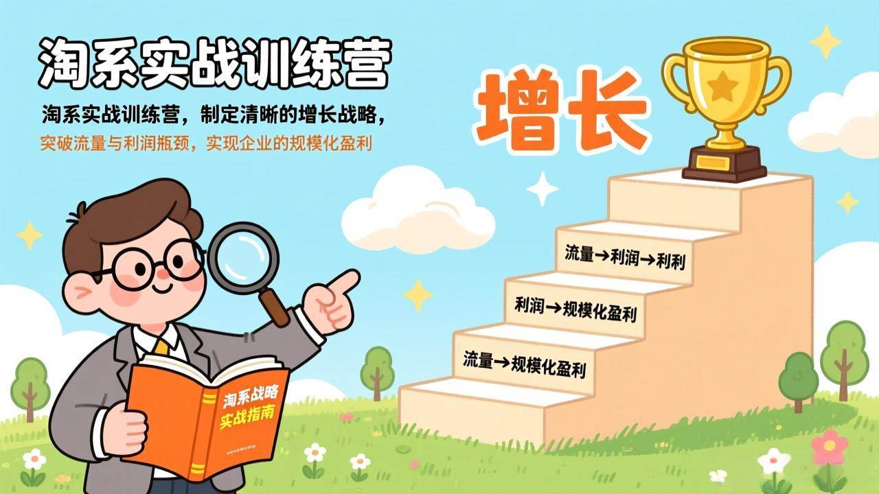 淘系实战训练营,制定清晰的增长战略,突破流量与利润瓶颈,实现企业的规模化盈利