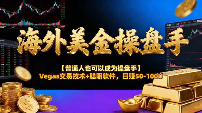 海外美金操盘手技术【普通人操盘手手册】Vegas交易技术+聪明软件,日赚50-100U