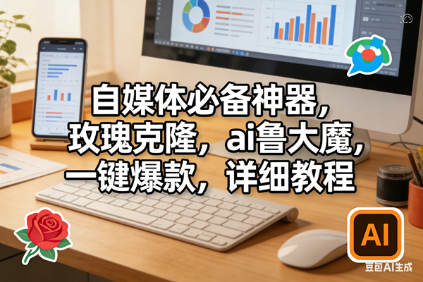 玫瑰克隆软件,ai鲁大魔工具,自媒体必备神器,一键爆款,详细教程。