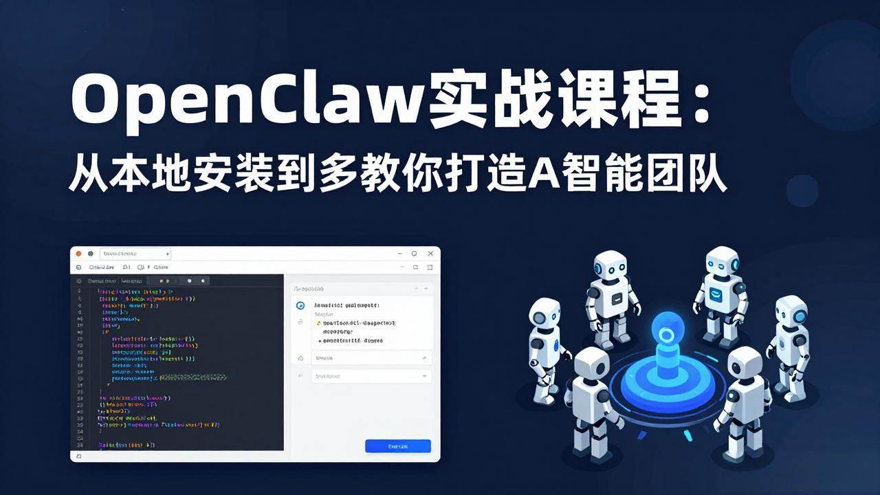 OpenClaw实战课程:从本地安装到多Agent协同,手把手教你打造AI智能团队