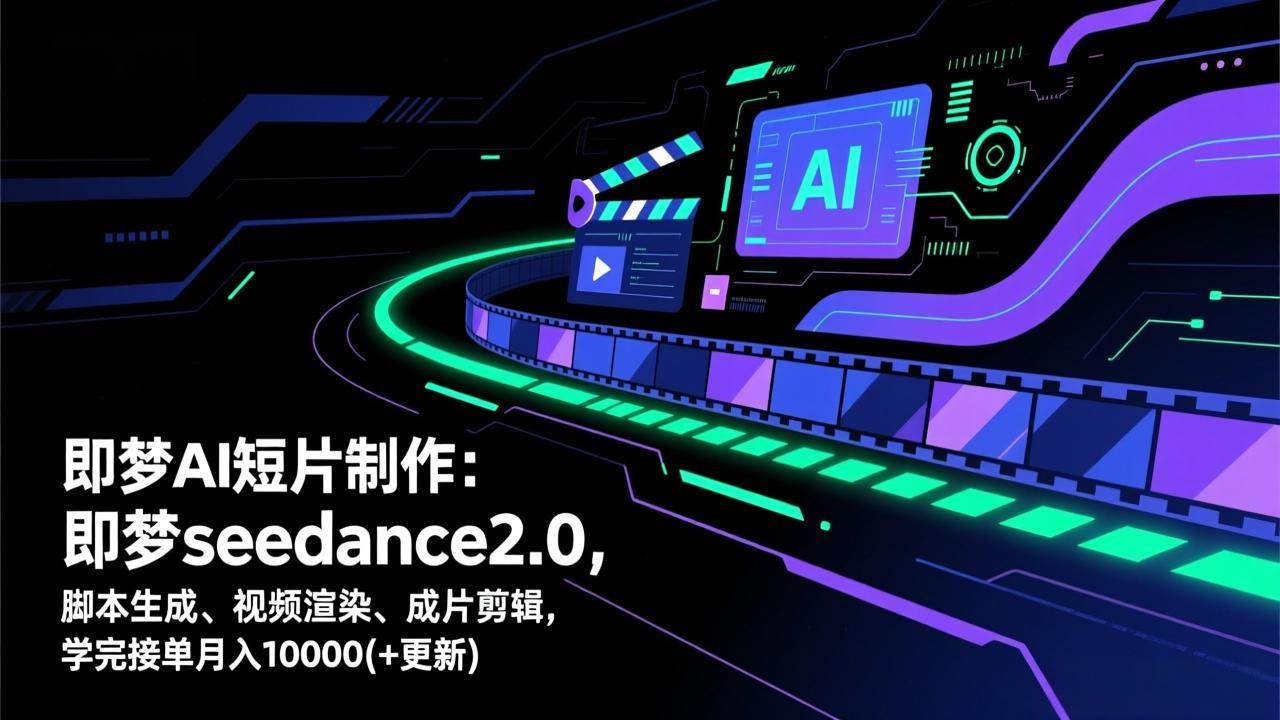 即梦AI 短片制作(更新):即梦seedance2.0,脚本生成、视频渲染、成片剪辑,学完接单月入10000+