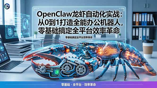 OpenClaw龙虾自动化实战:从0到1打造全能办公机器人,零基础搞定全平台效率革命