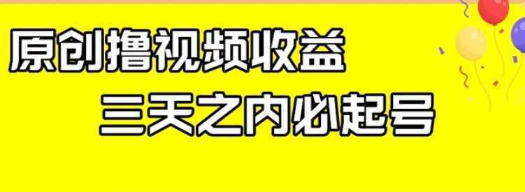最新撸视频收益，三天之内必起号，一天保底100+【揭秘】