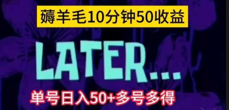 美团薅羊毛玩法，单号日入50+多号多得【仅揭秘】