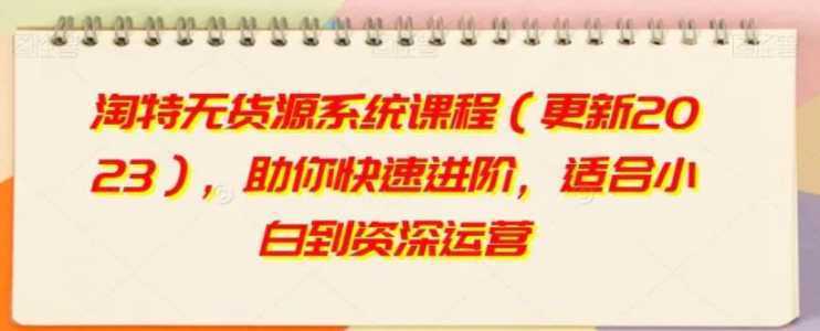 淘特无货源系统课程,助你快速进阶,适合小白到资深运营