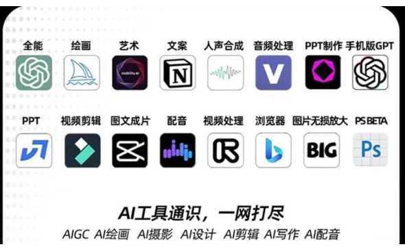 AIGC-全能特训营第3期:一次掌握14大主流AI工具,A1工具通识,一网打尽