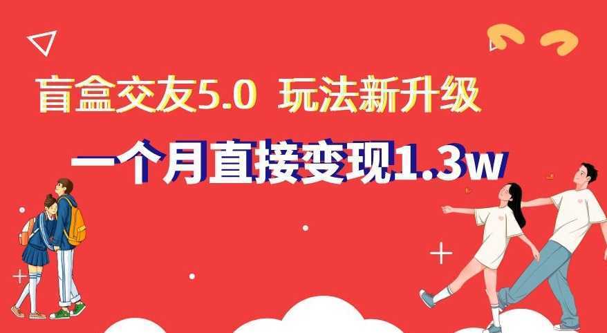 盲盒交友5.0，玩法全新升级，一个月直接变现1.3W，新手小白轻松上手【揭秘】