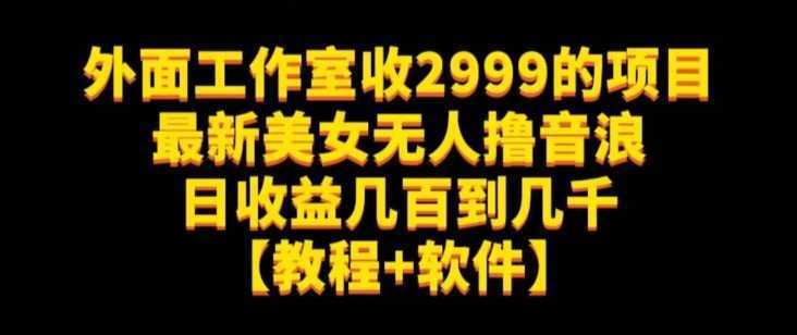 外面工作室收2999的项目最新美女无人撸音浪日收益几百到几千【教程+软件】