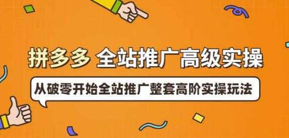 拼多多全站推广高级实操：从破零开始全站推广整套高阶实操玩法