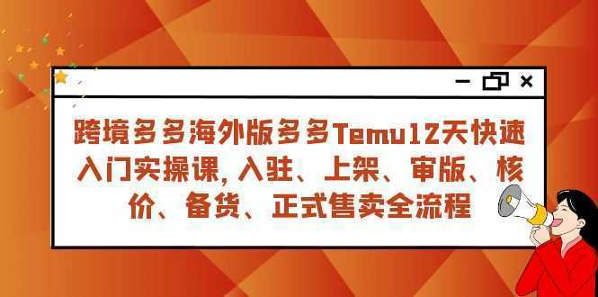 跨境多多海外版多多Temu12天快速入门实战课，从入驻 上架到正式售卖全流程