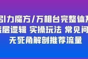 引力魔方/万相台完整体系 底层逻辑 实操玩法 常见问题 无死角解剖推荐流量