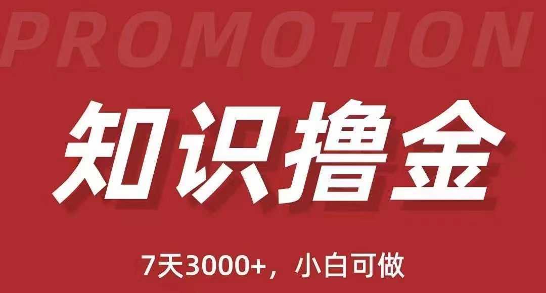 抖音知识撸金项目简单粗暴日入1000+，小白可做