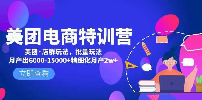 美团电商特训营：美团·店群玩法，无脑铺货月产出6000-15000+精细化月产2w+