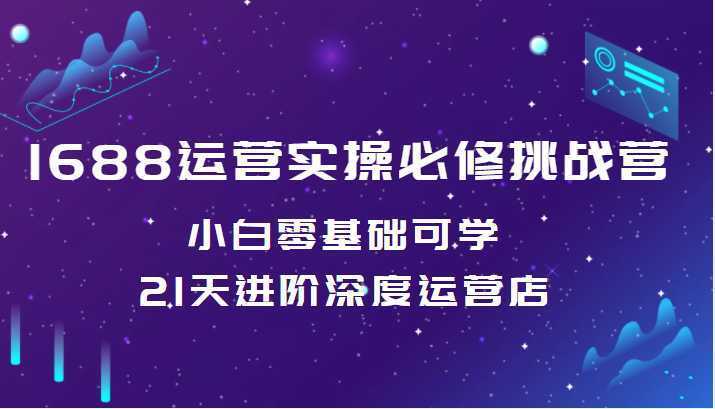 1688运营实操必修挑战营 小白零基础可学，21天进阶深度运营店