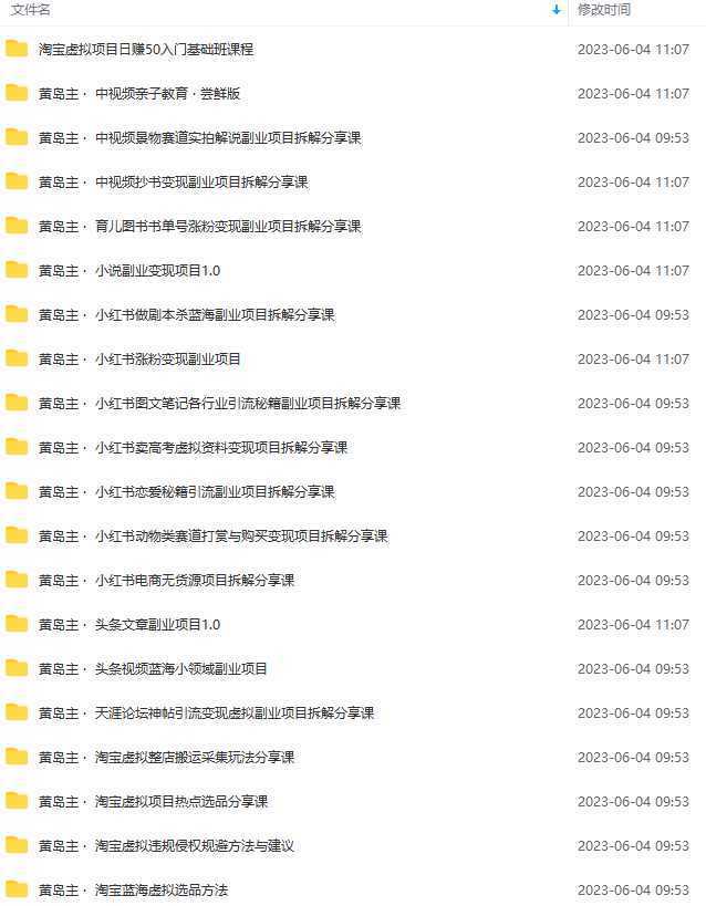 黄岛主副业多套热门项目合集：日入几十到几百不等