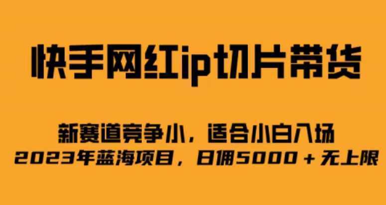 快手网红ip切片新赛道,竞争小事,适合小白 2023蓝海项目