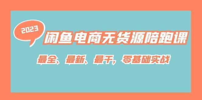 闲鱼电商无货源陪跑课,最全、最新、最干,零基础实战!