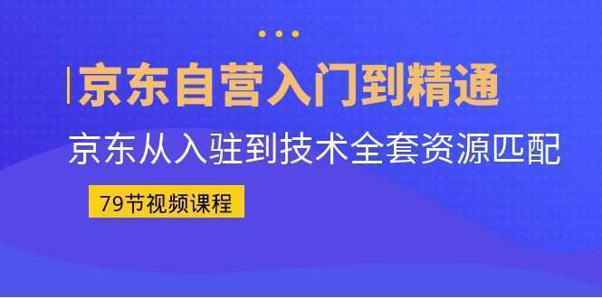 京东自营入门到精通:京东从入驻到技术全套资源匹配