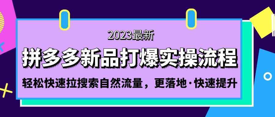 拼多多-新品打爆实操流程：轻松快速拉搜索自然流量，更落地·快速提升!