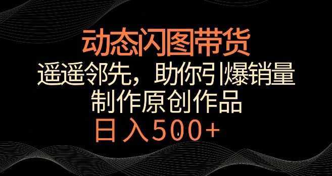 动态闪图带货，遥遥领先，冷门玩法，助你轻松引爆销量，日赚500+【揭秘】