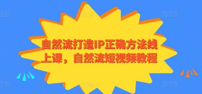 自然流打造IP正确方法线上课,自然流短视频教程