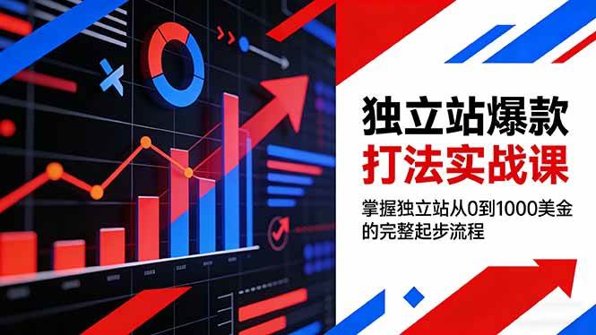 独立站爆款打法实战课，掌握独立站从0到1000美金的完整起步流程