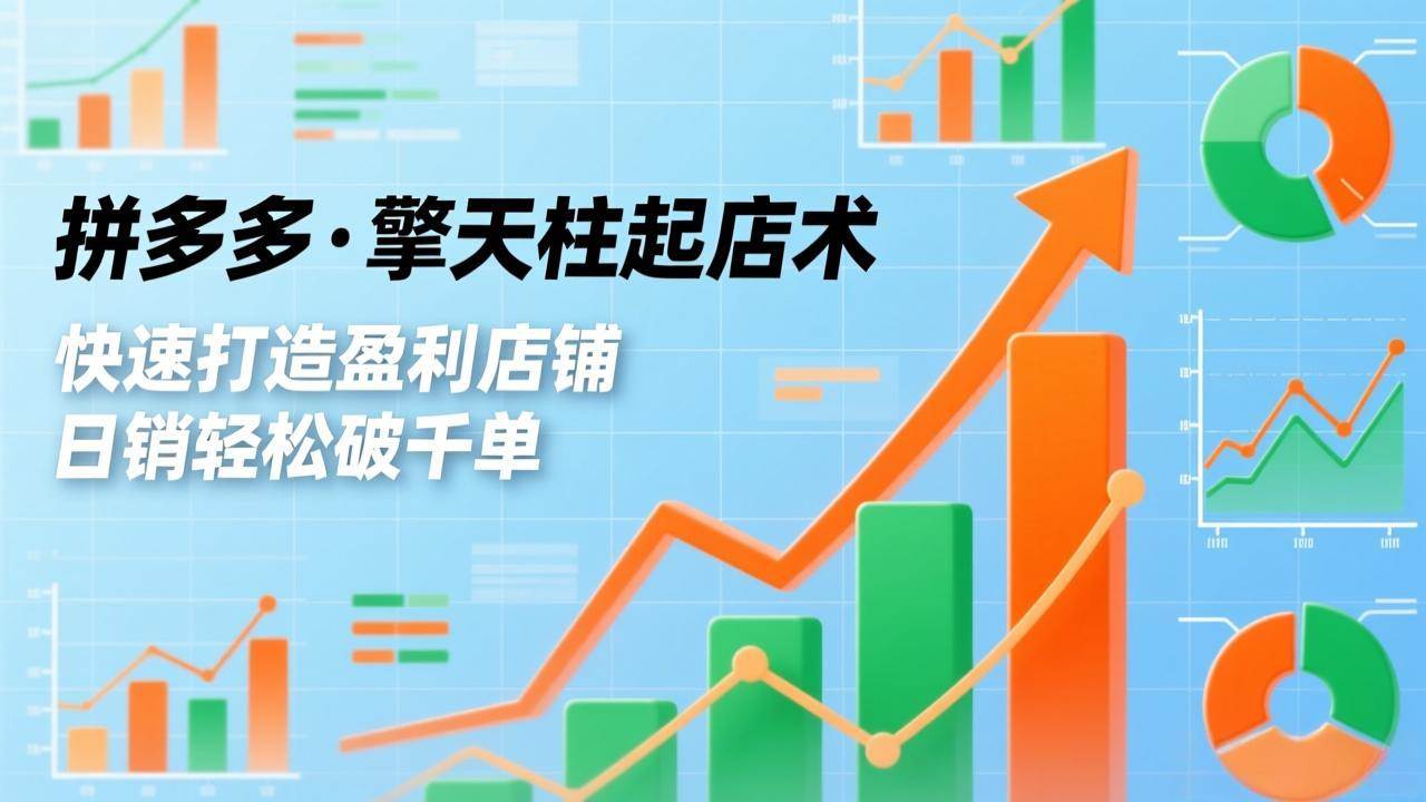 拼多多·擎天柱起店术3.0(更新)，爆流布局、利润起飞、不断流，快速打造盈利店铺，日销破千单