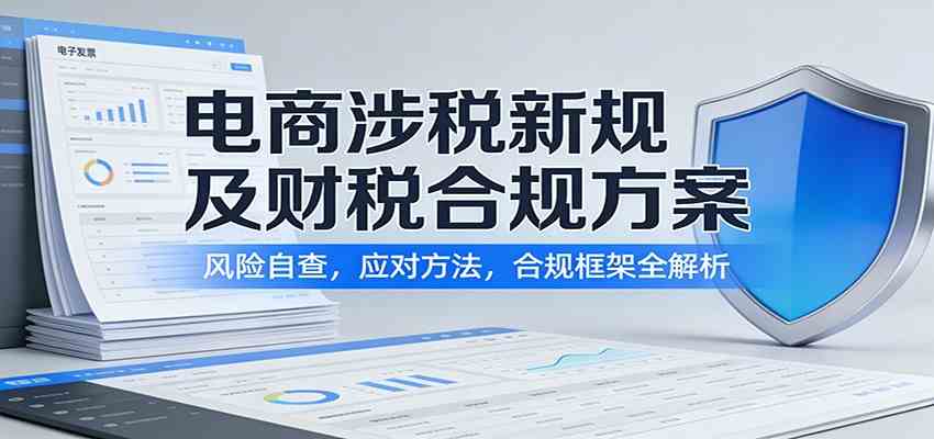 电商涉税新规及财税合规方案：风险自查，应对方法，合规框架全解析