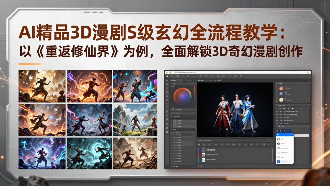 AI精品3D漫剧S级玄幻全流程教学：以《重返修仙界》为例，全面解锁3D奇幻漫剧创作