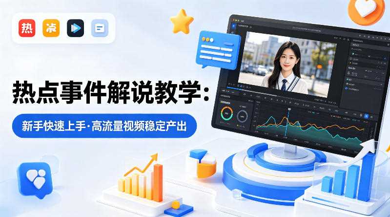 某大V的热点事件解说教学，新手也能快速上手，稳定产出高流量解说视频