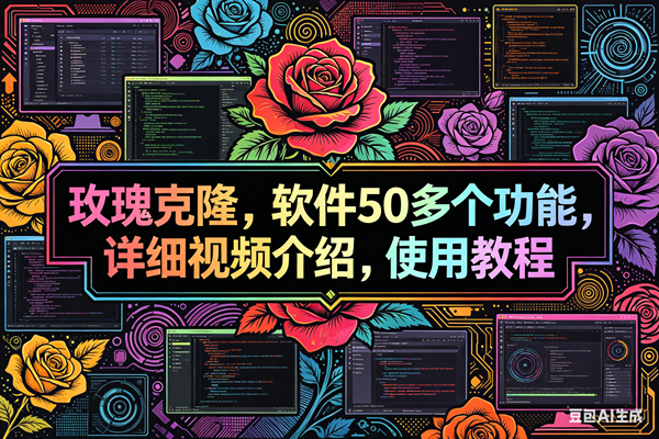 玫瑰克隆,ai克隆软件,自媒体的神器,一键爆款,60多个功能的详细教程。