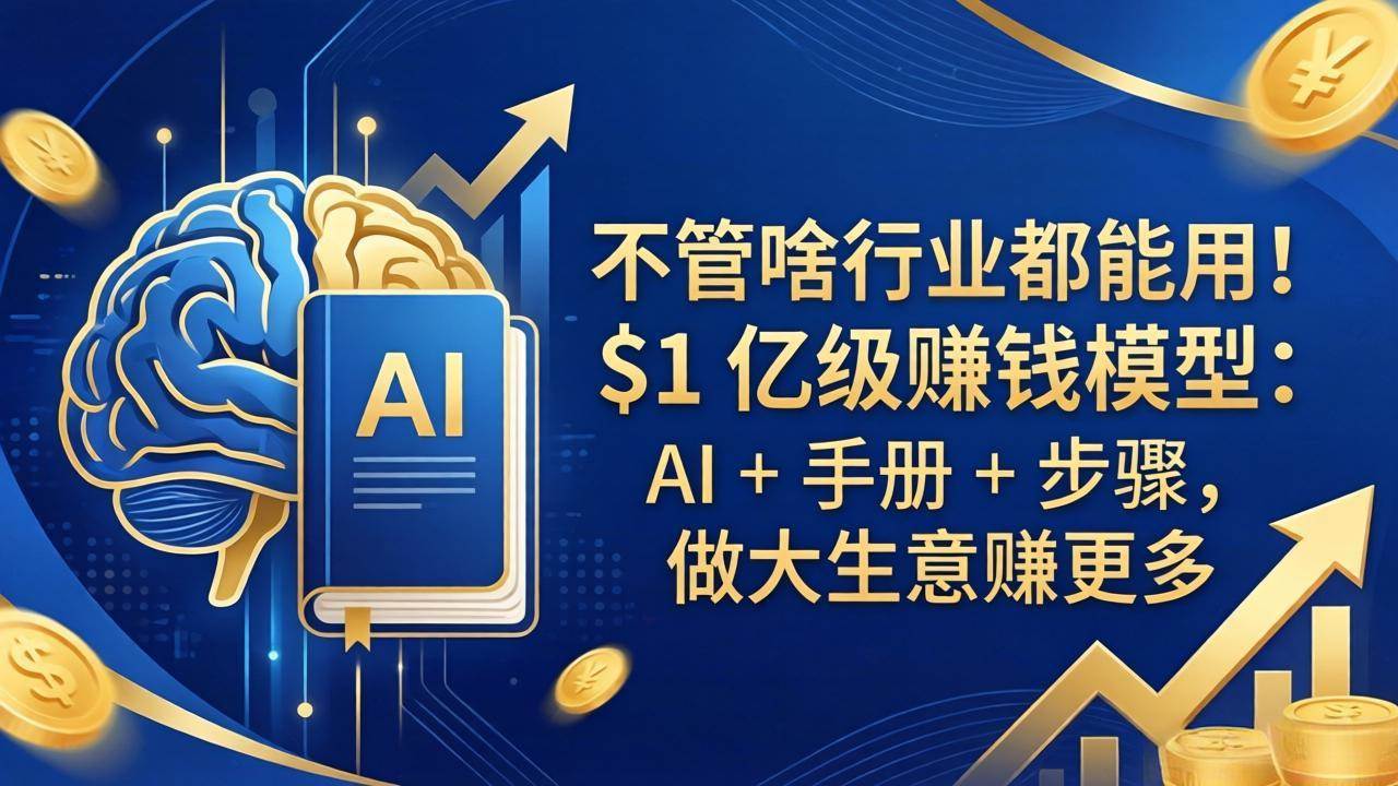 不管啥行业都能用!$1 亿级赚钱模型:AI + 手册 + 步骤,做大生意赚更多