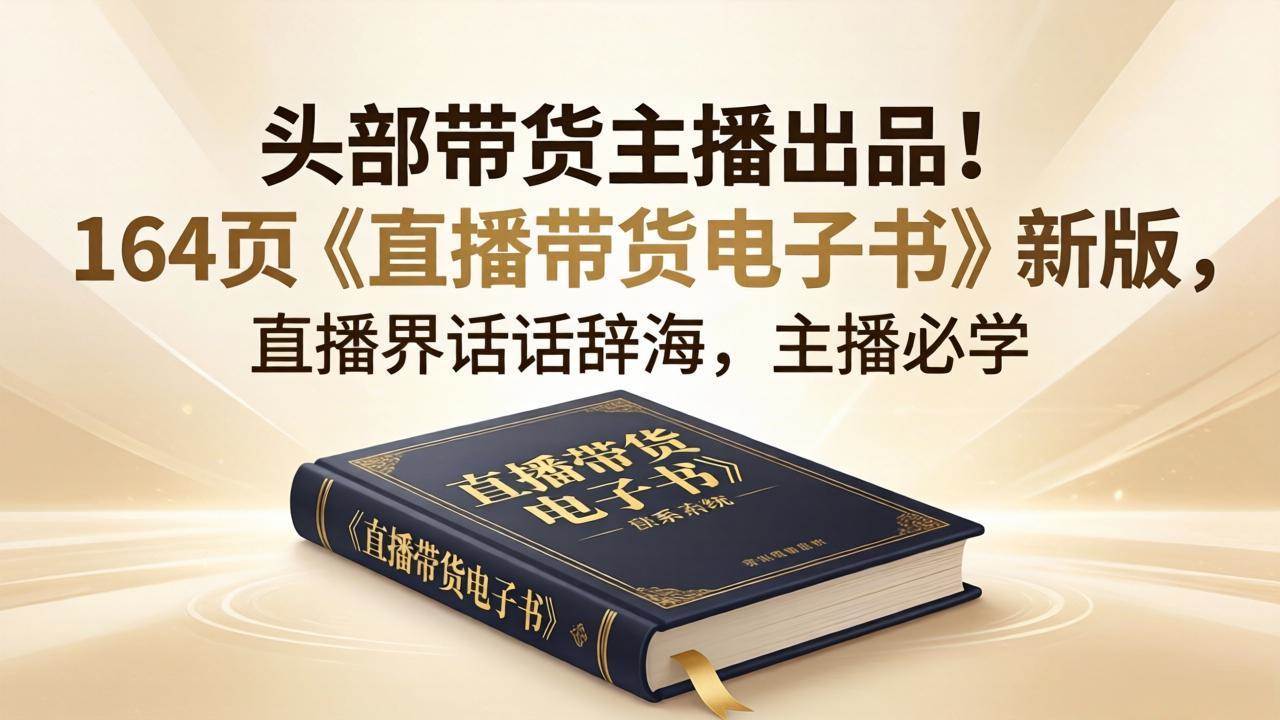 头部带货主播出品！164页《直播带货电子书》新版，直播界话术辞海，主播必学
